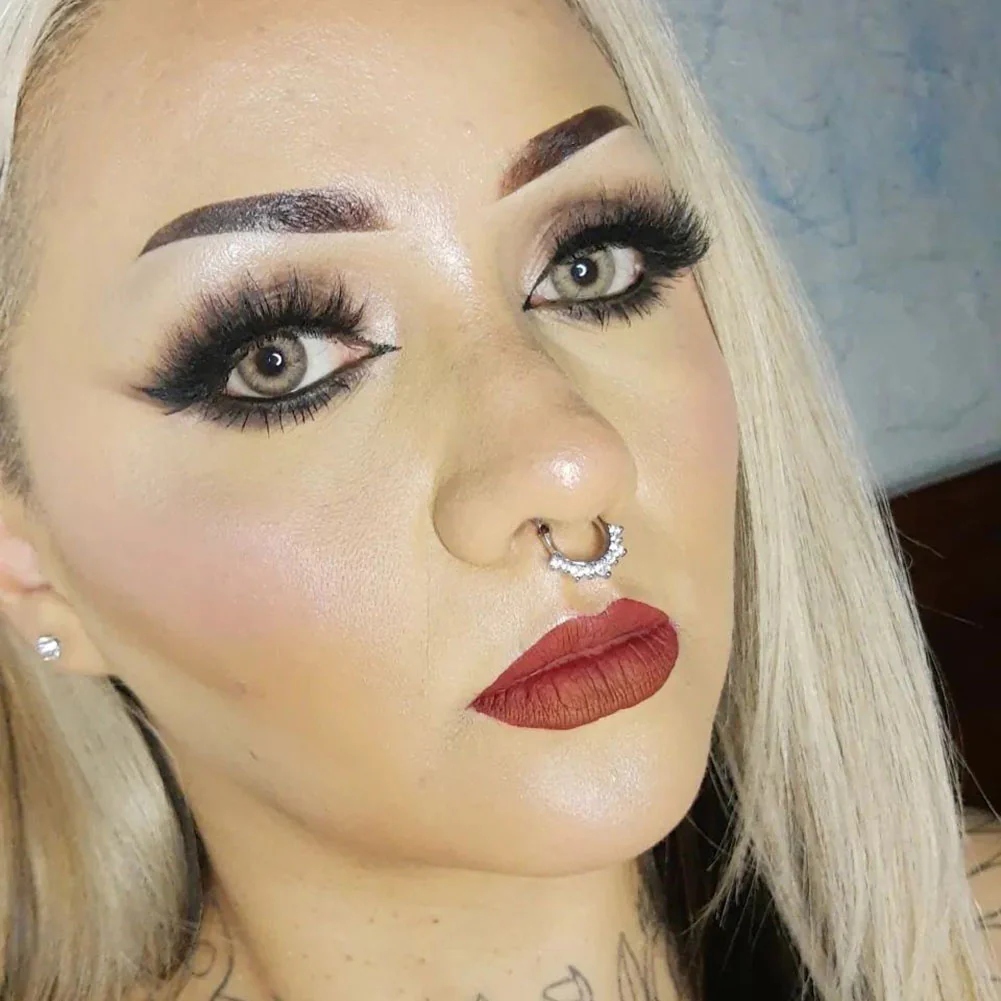 Cluster CZ Clicker Daith Septum Ring - Image 3