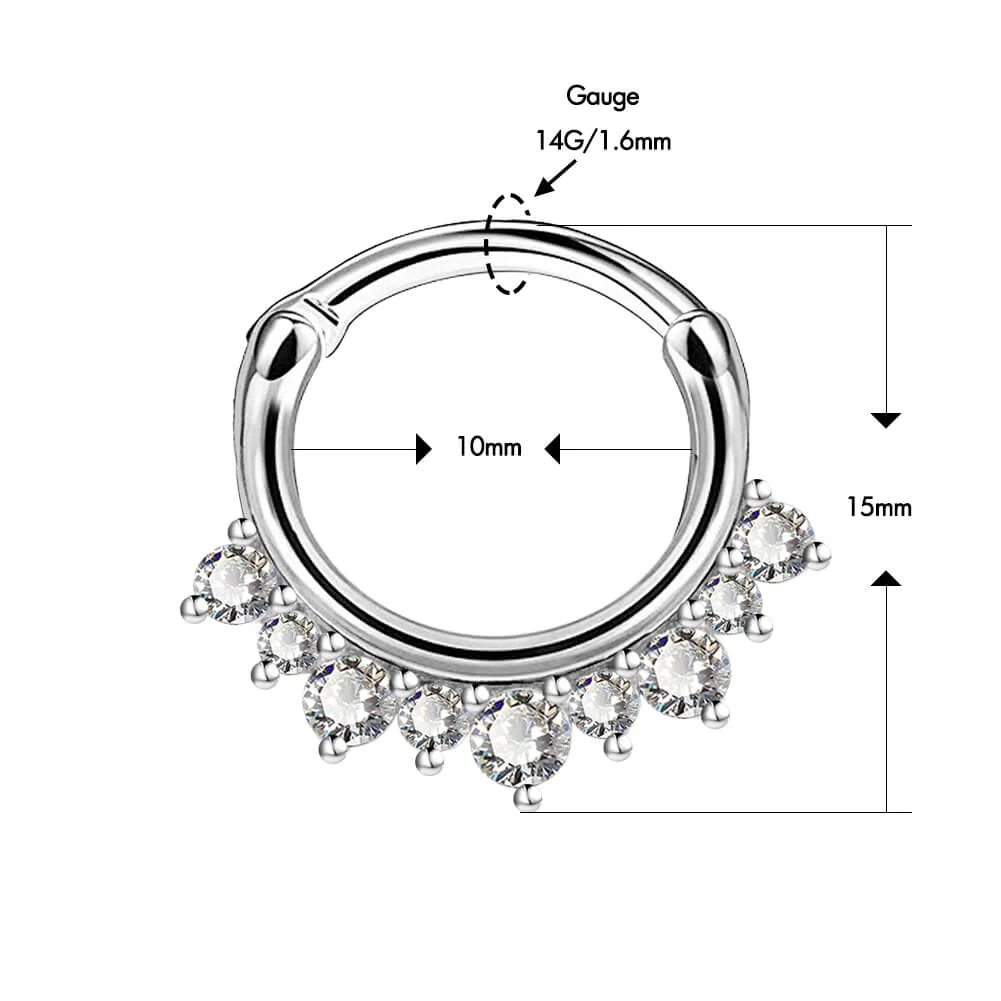 Cluster CZ Clicker Daith Septum Ring - Image 6