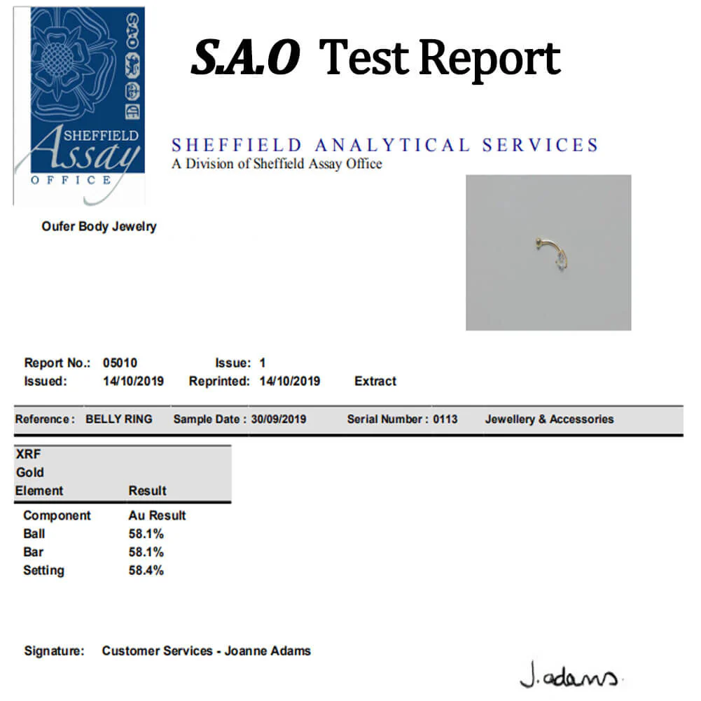 14K Gold Heart CZ Belly Ring - Image 6