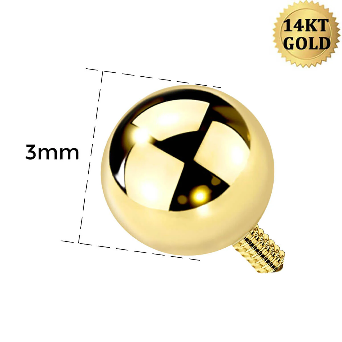 14K Gold Replacement Ball - Image 5