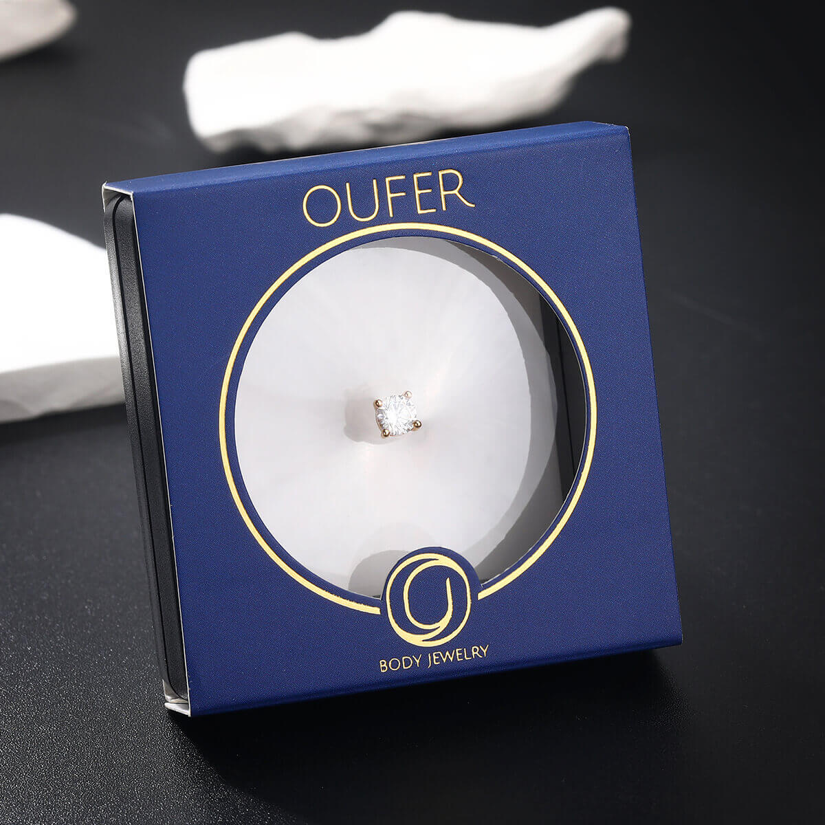 14K Gold CZ Replacement Belly Ring Ball - Image 4