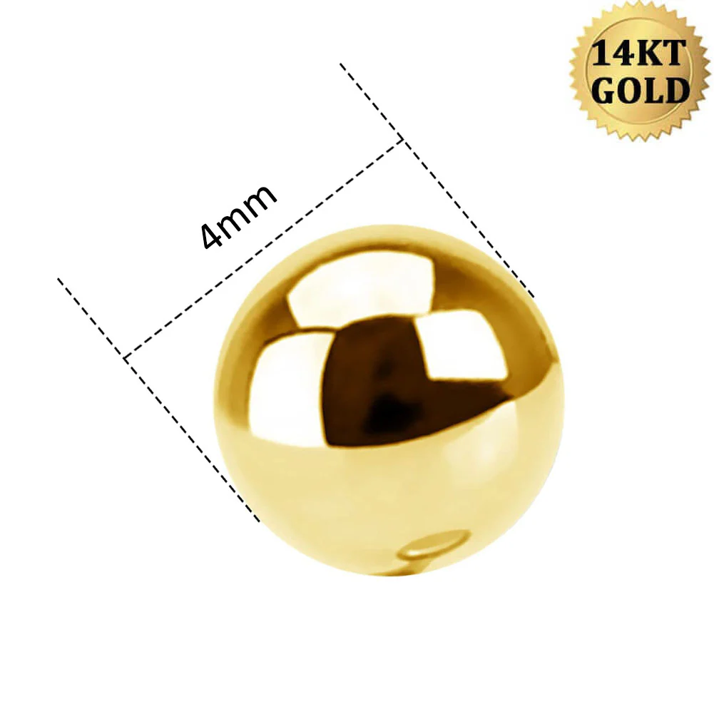 14K Gold Belly Ring Replacement Ball - Image 3