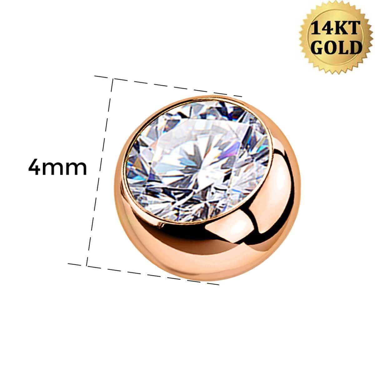 14K Rose Gold Belly Ring Replacement Ball - Image 3