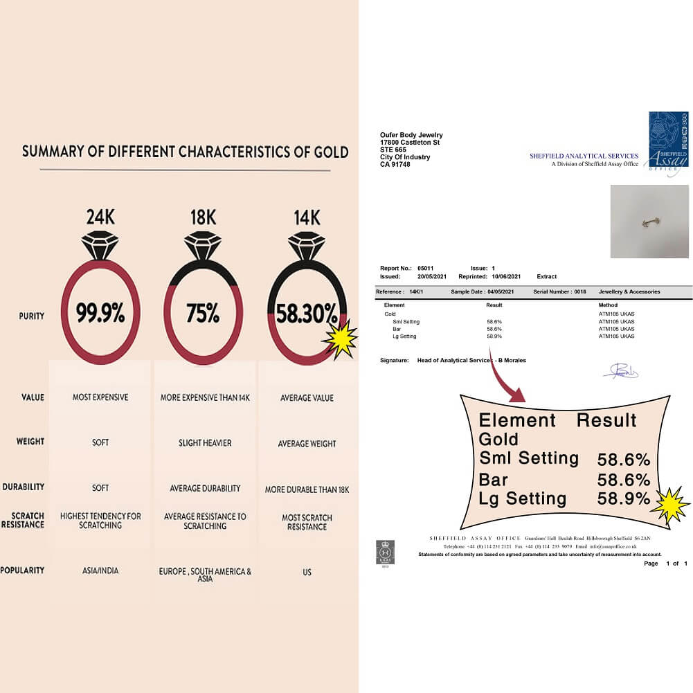 14K Gold CZ Flower Leave Rook Earring - Image 5