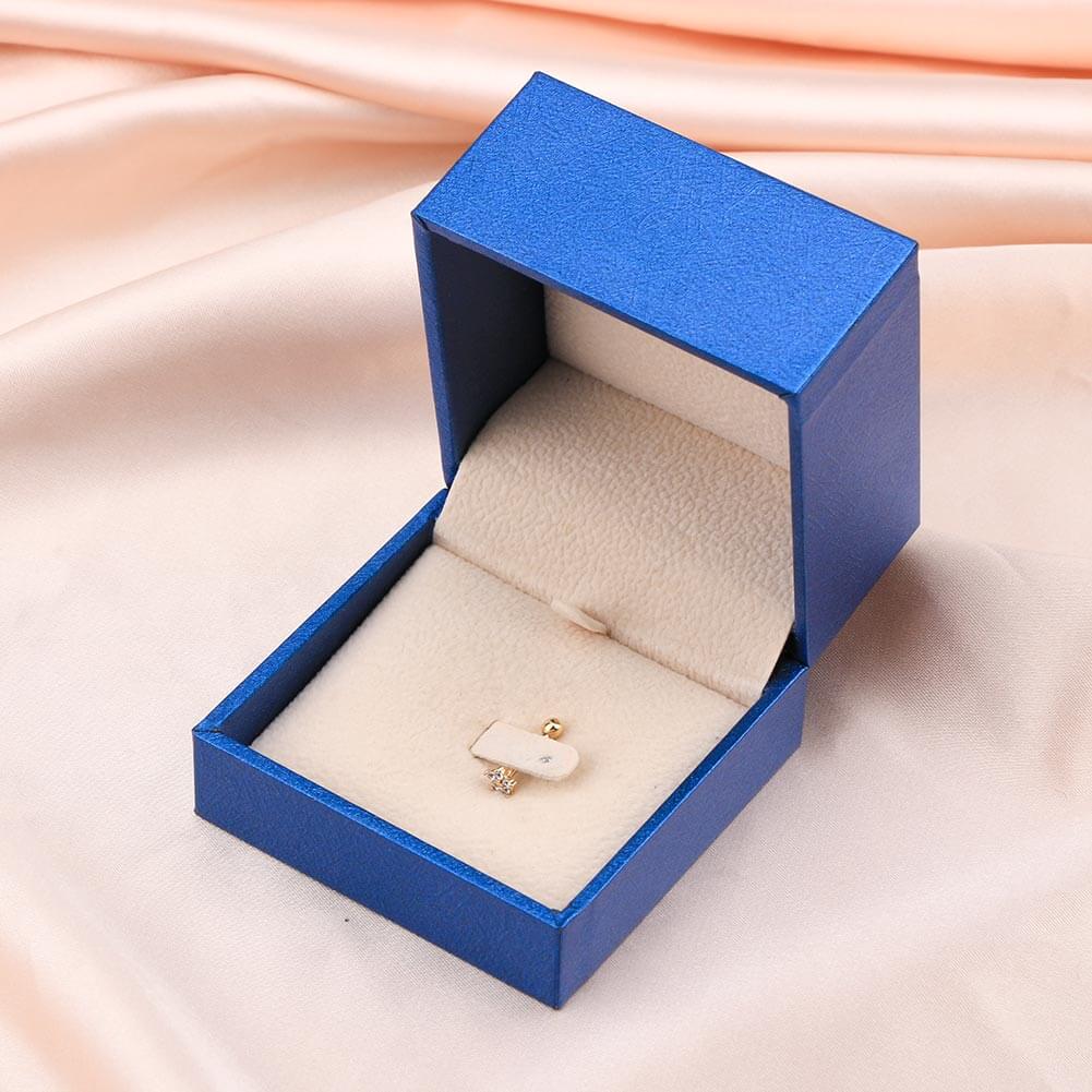 14K Gold CZ Flower Cartilage Earring - Image 5