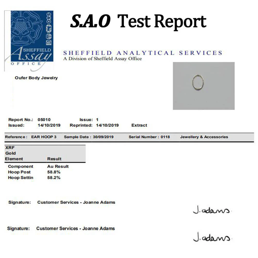 14K Gold CZ Segment Daith Hoop - Image 8