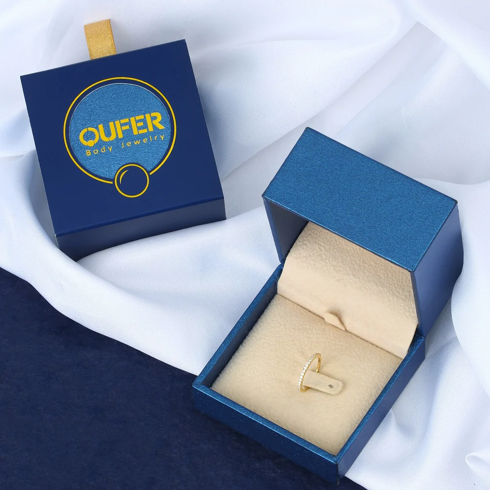 14K Gold CZ Segment Daith Hoop - Image 9