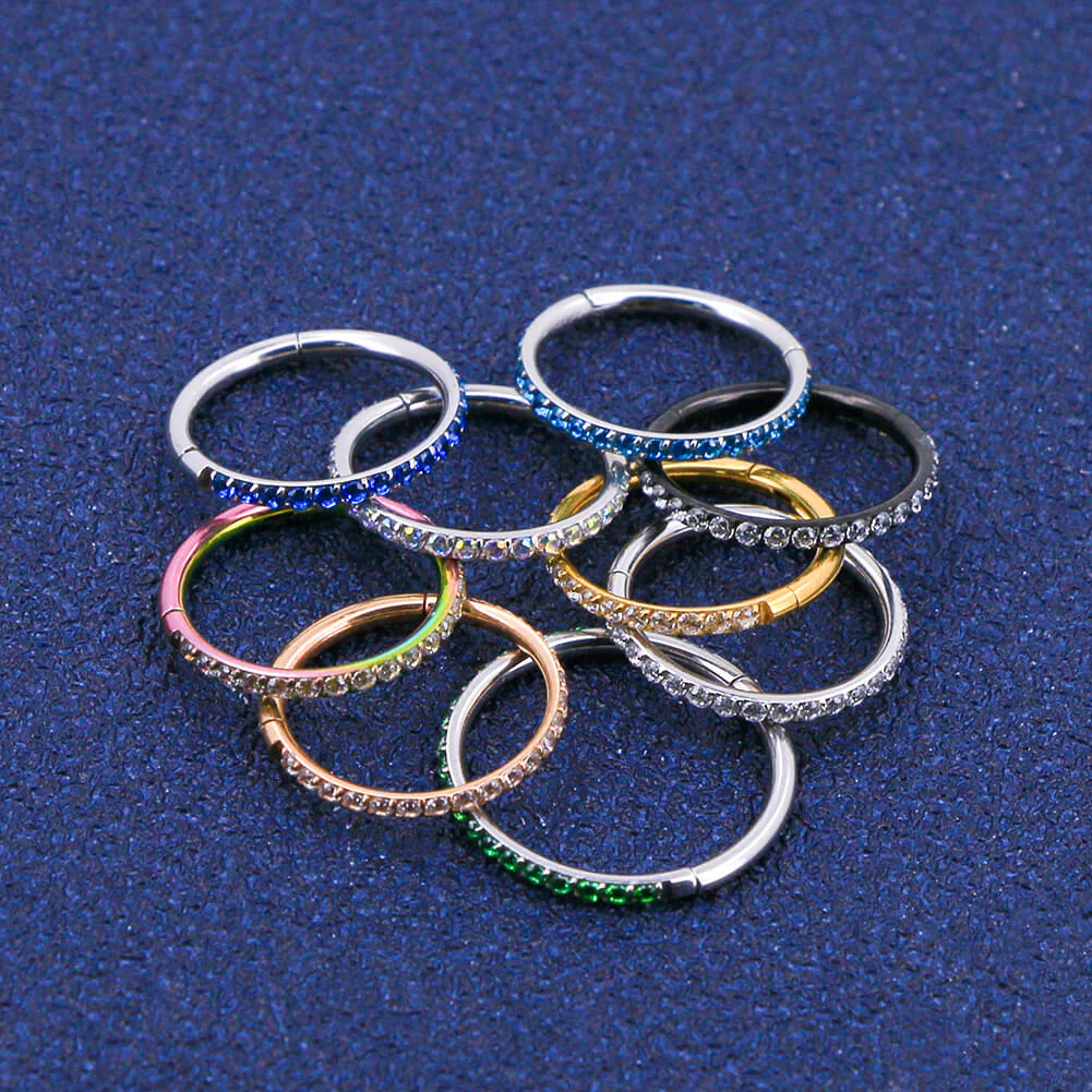16G CZ Hinged Segment Cartilage Ring - Image 4