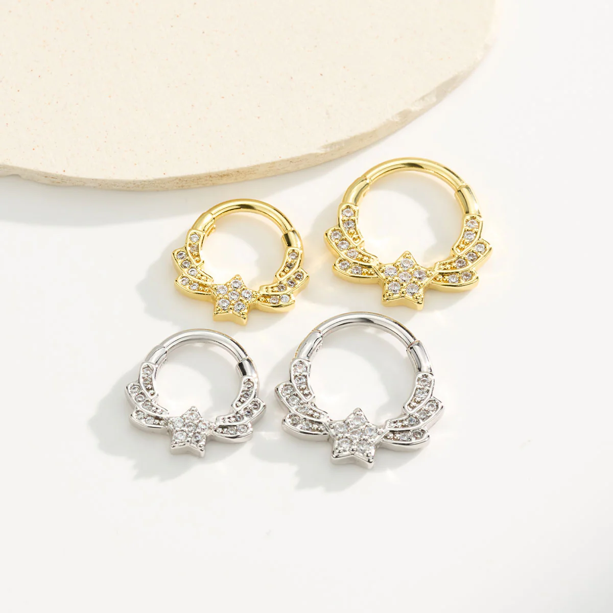 CZ Star Double-Wing Segment Septum Ring - Image 3