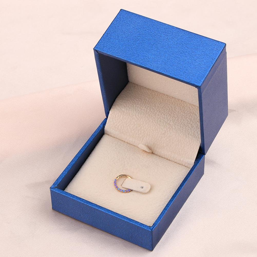 14K Gold Purple Opal Daith Earring - Image 4