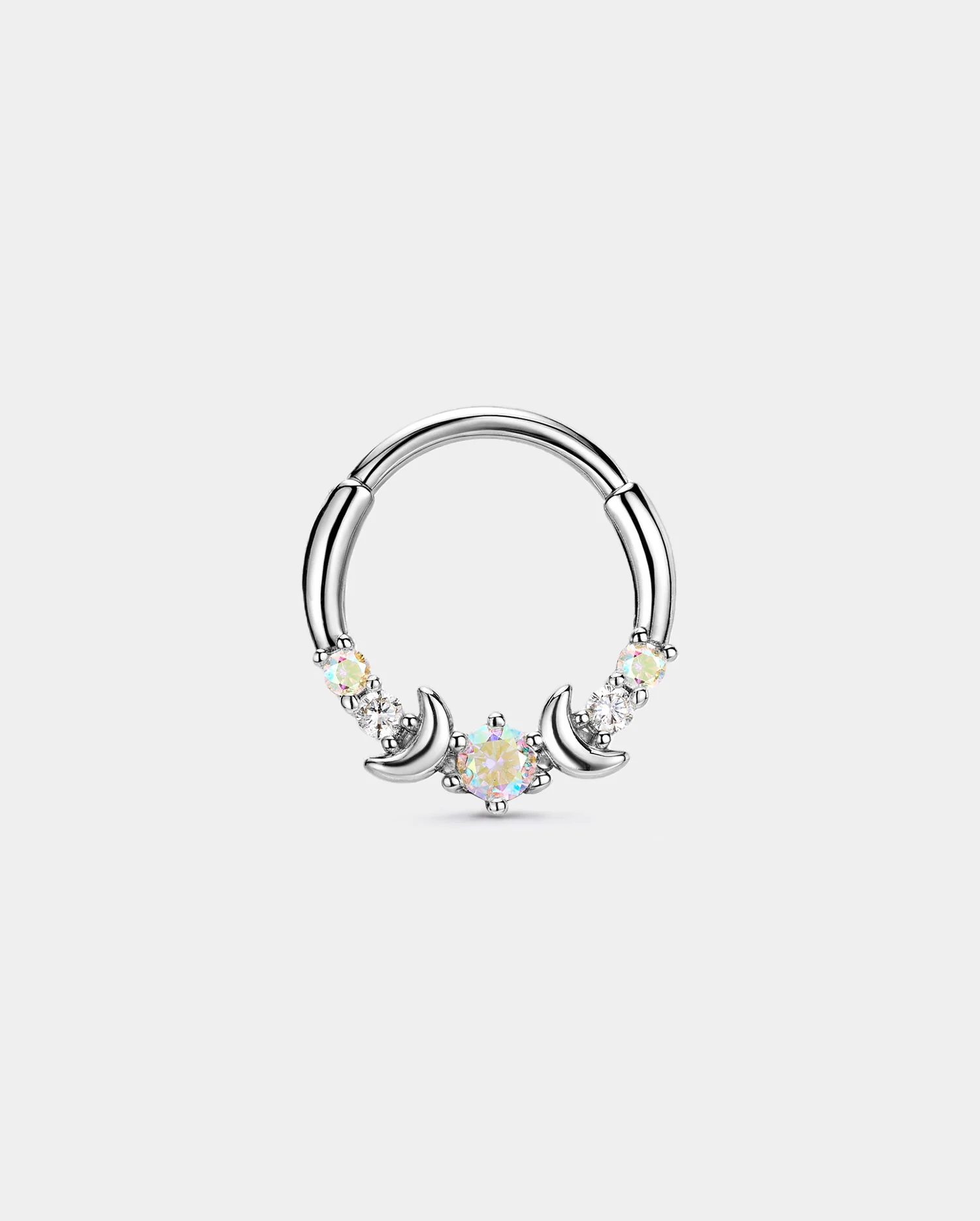 Double Moon AB CZ Segment Septum Ring - Image 3