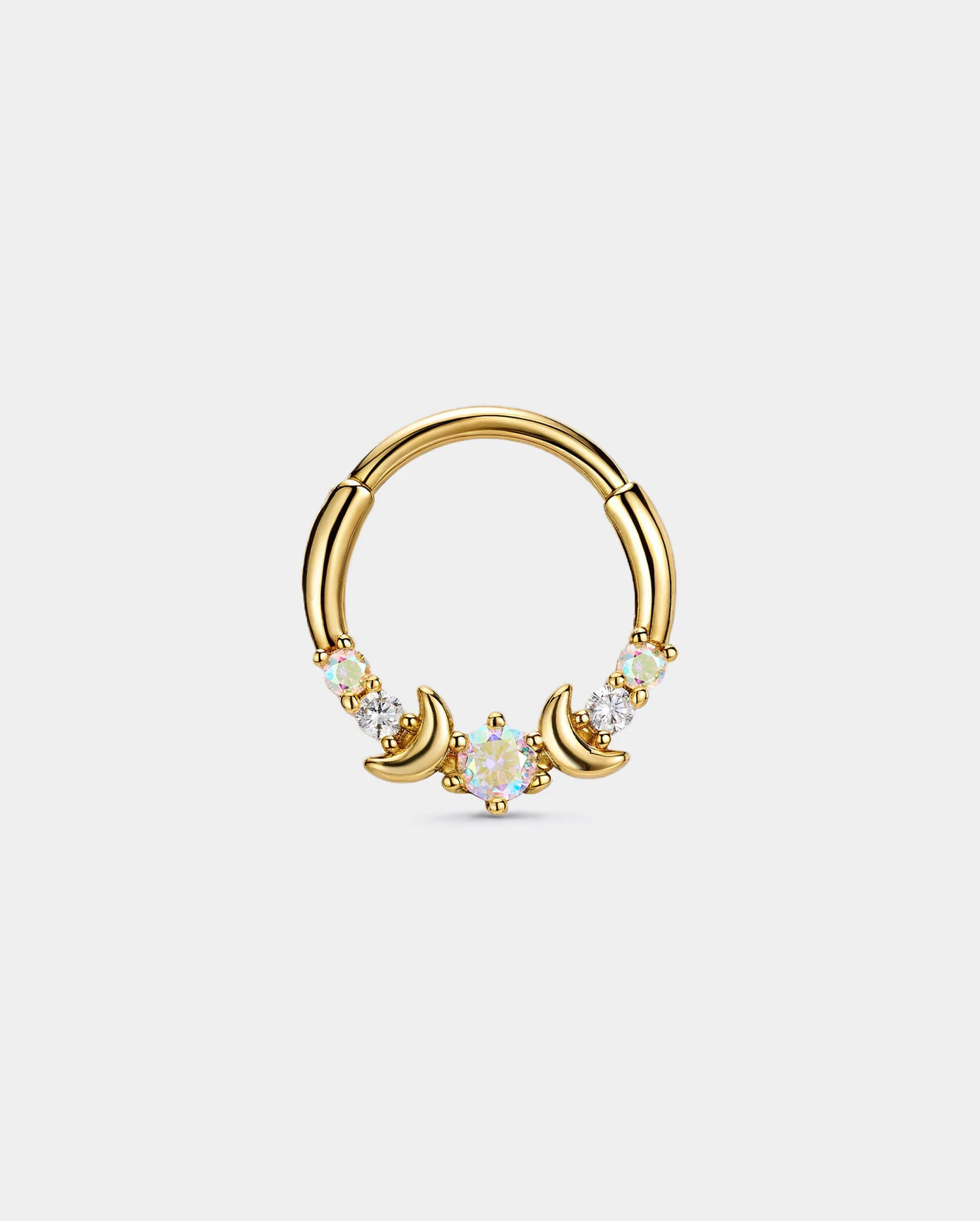 Double Moon AB CZ Segment Septum Ring - Image 4
