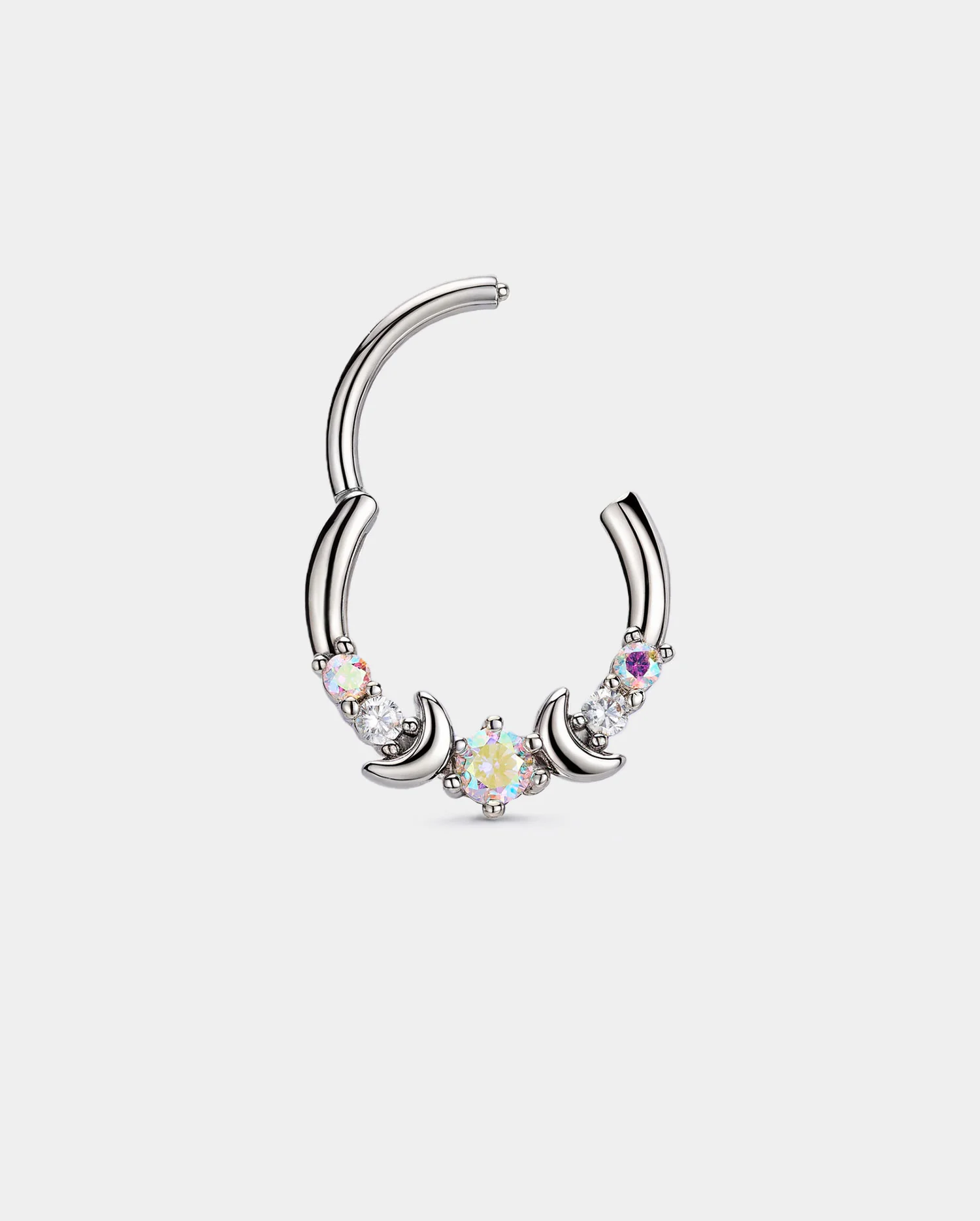 Double Moon AB CZ Segment Septum Ring - Image 6