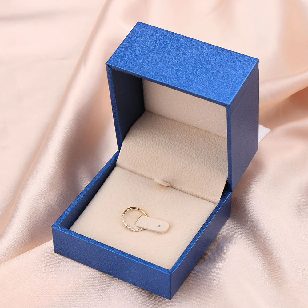 16G 14K Gold Front CZ Segment Septum Ring - Image 5