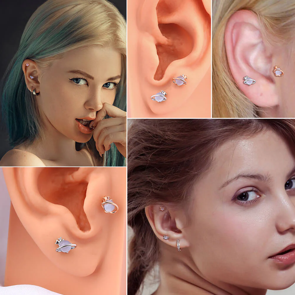Planet Helix Stud Tragus Stud - Image 5