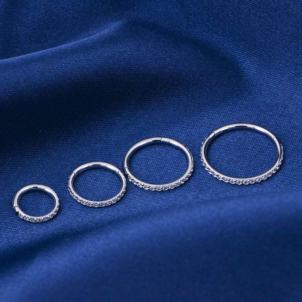 18G CZ Titanium Segment Nose Hoop - Image 3