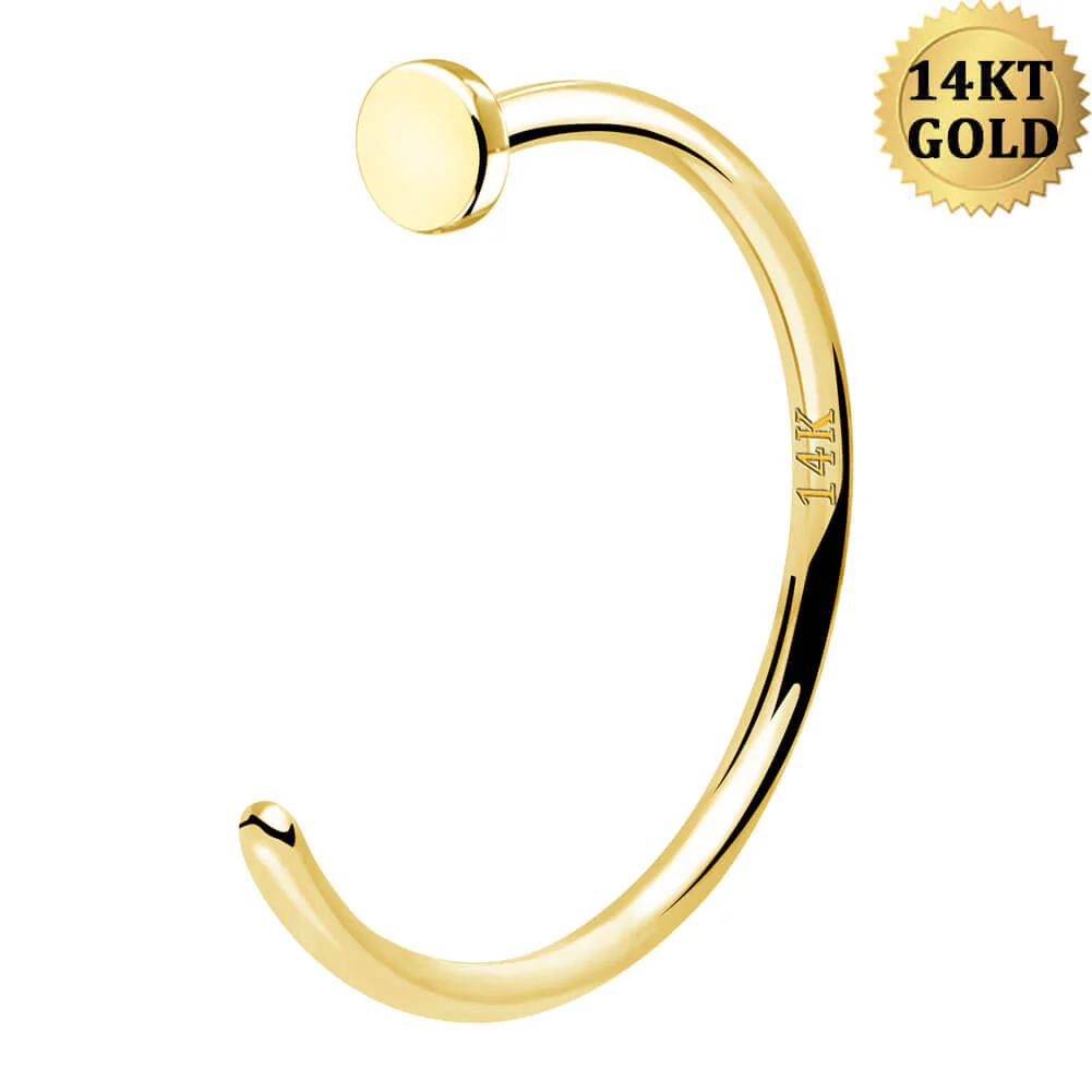 14K Gold Half Hoop Nose Ring - Image 3