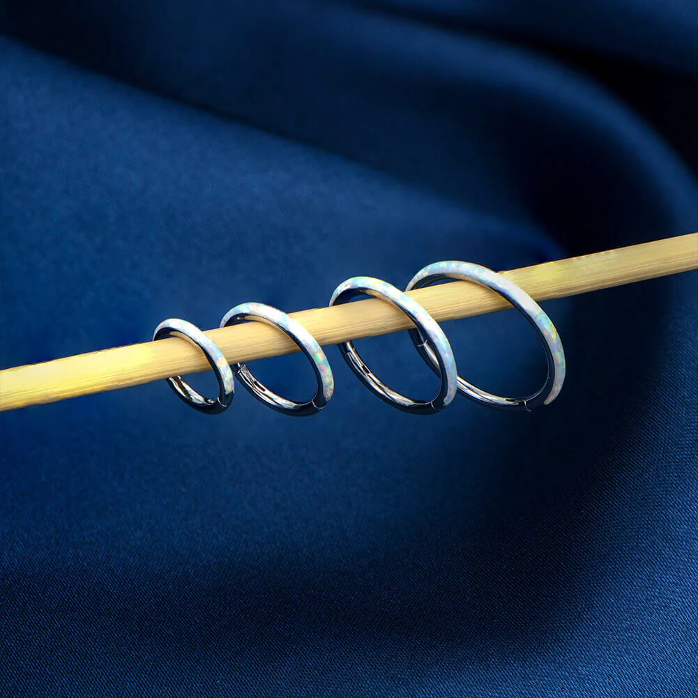 Lab-Grown Opal Hinged Segment Nose Ring - Image 3