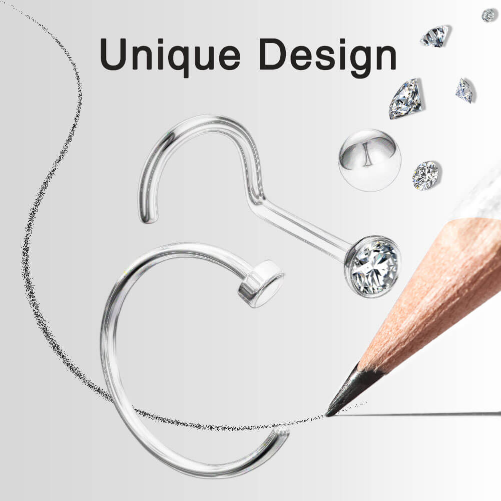 3PCS Titanium Screw Nose Stud Pack - Image 6