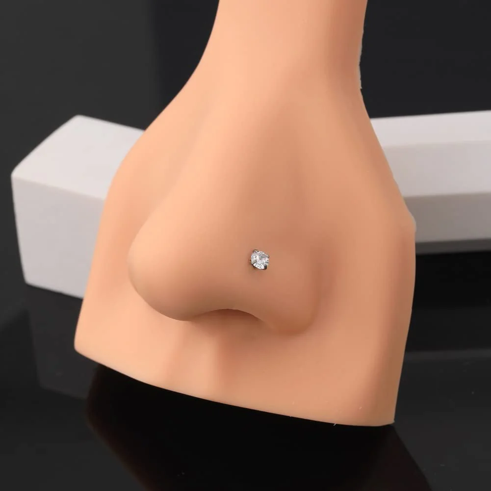 CZ Screw Nose Stud Set - Image 4