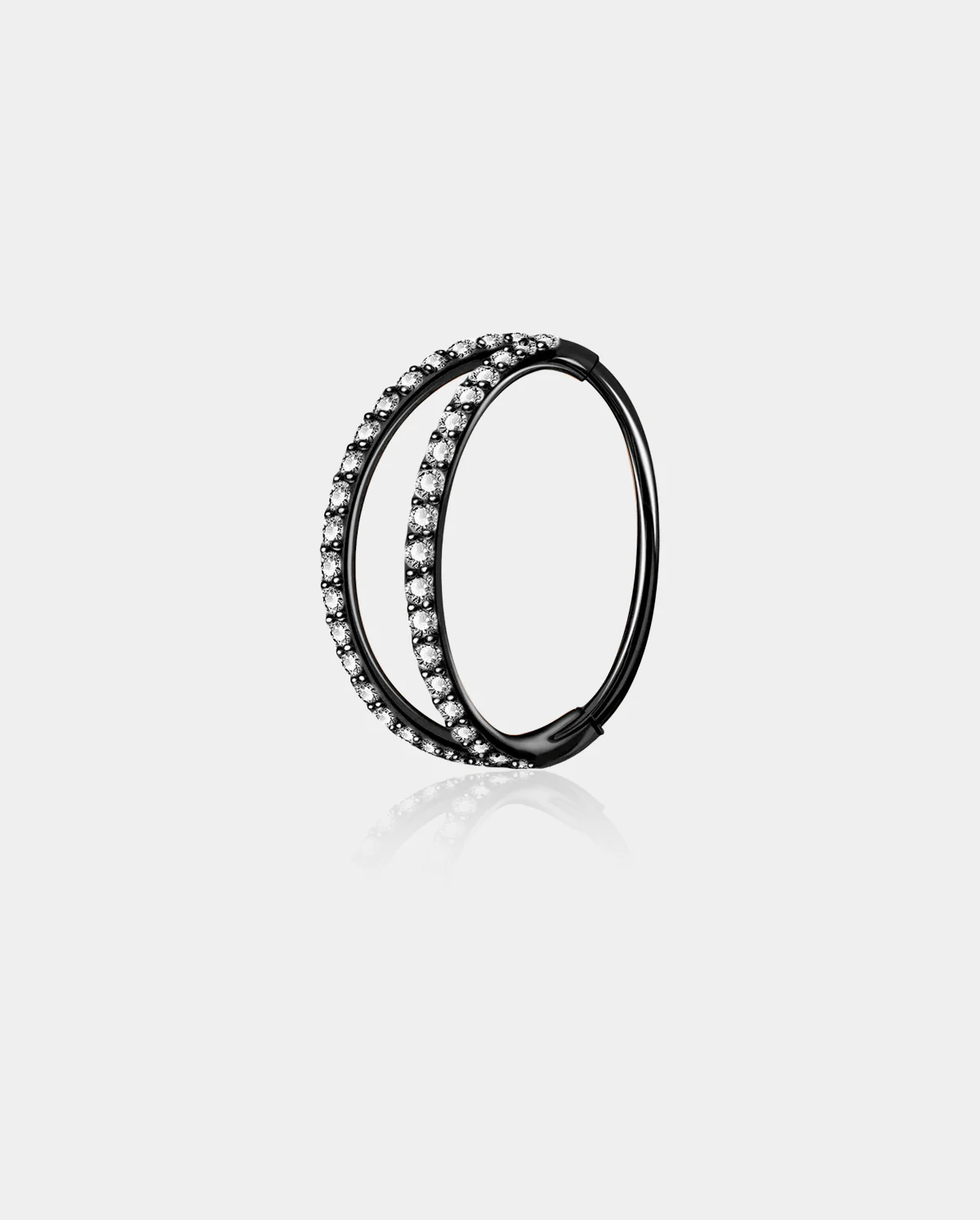 20G CZ Double Hoop Segment Nose Ring - Image 4
