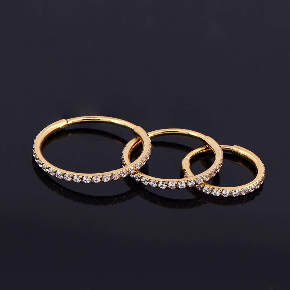 20G CZ Hinged Segment Nose Ring - Image 8