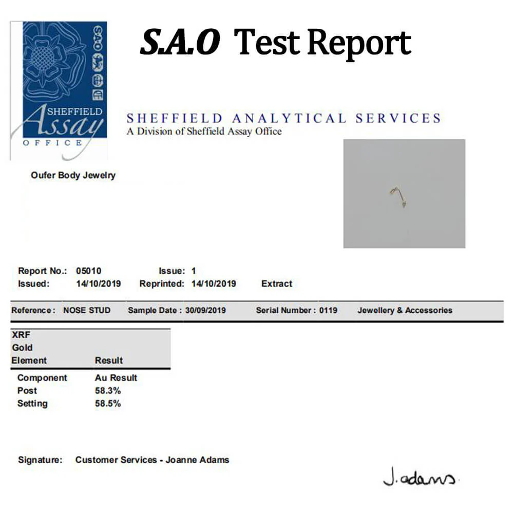 14K Gold Screw CZ Nose Stud - Image 3