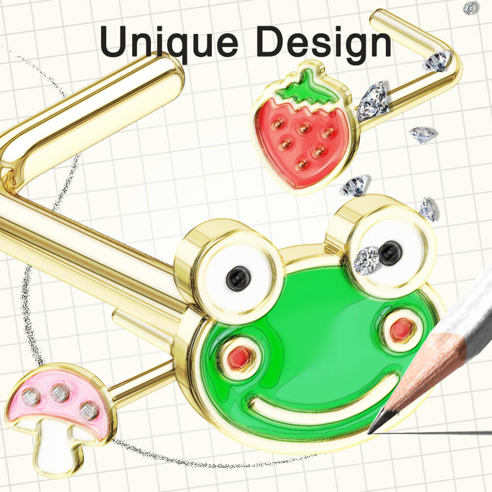 Strawberry/Frog/Mushroom Nose Stud Set - Image 6