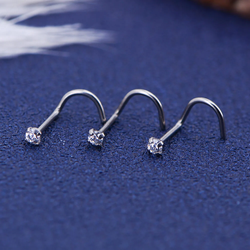 Titanium CZ Nose Screw Stud - Image 3
