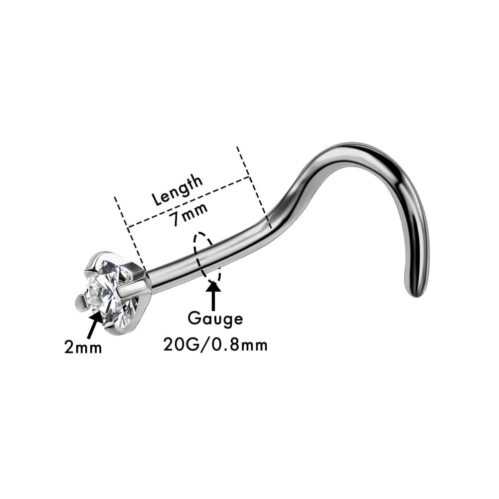 Titanium CZ Nose Screw Stud - Image 4