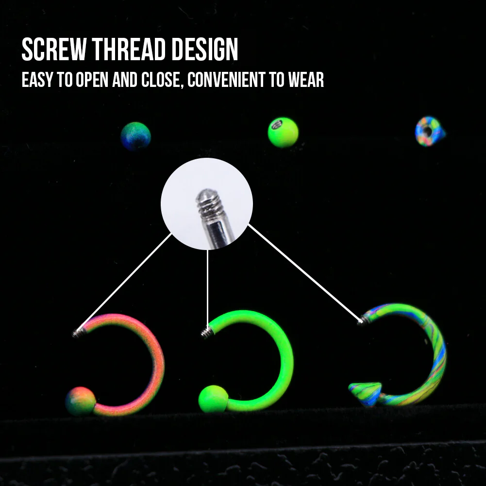 6pcs Corlorful Spike Septum Ring Pack - Image 4