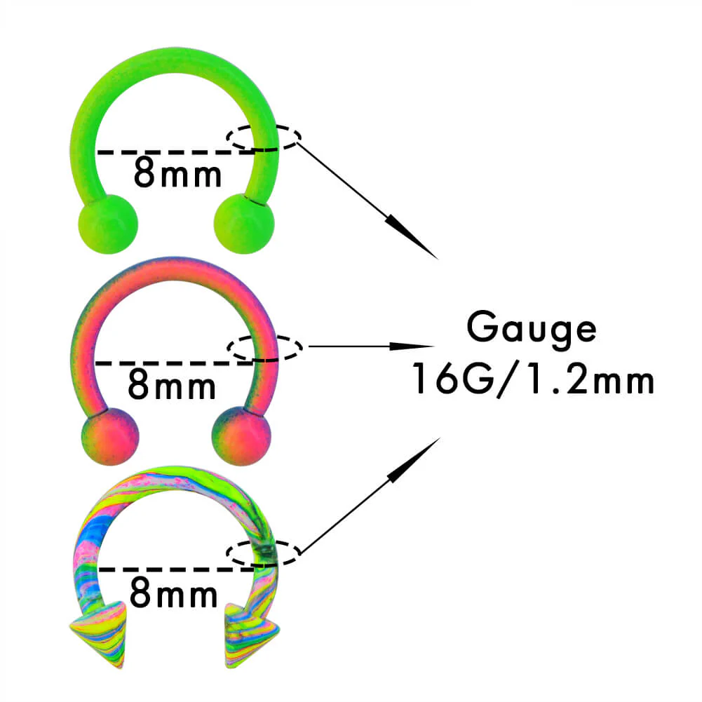 6pcs Corlorful Spike Septum Ring Pack - Image 5