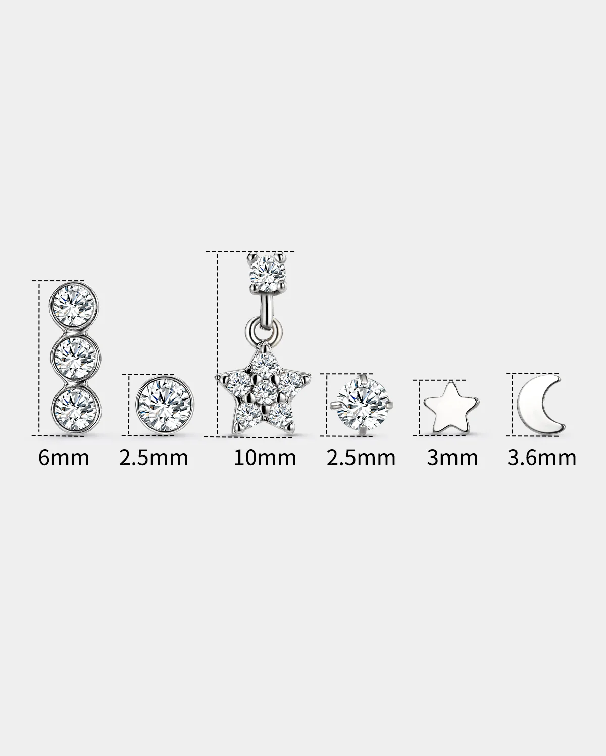 8PCS Mixed Nose Stud & Nose Ring Set - Image 4