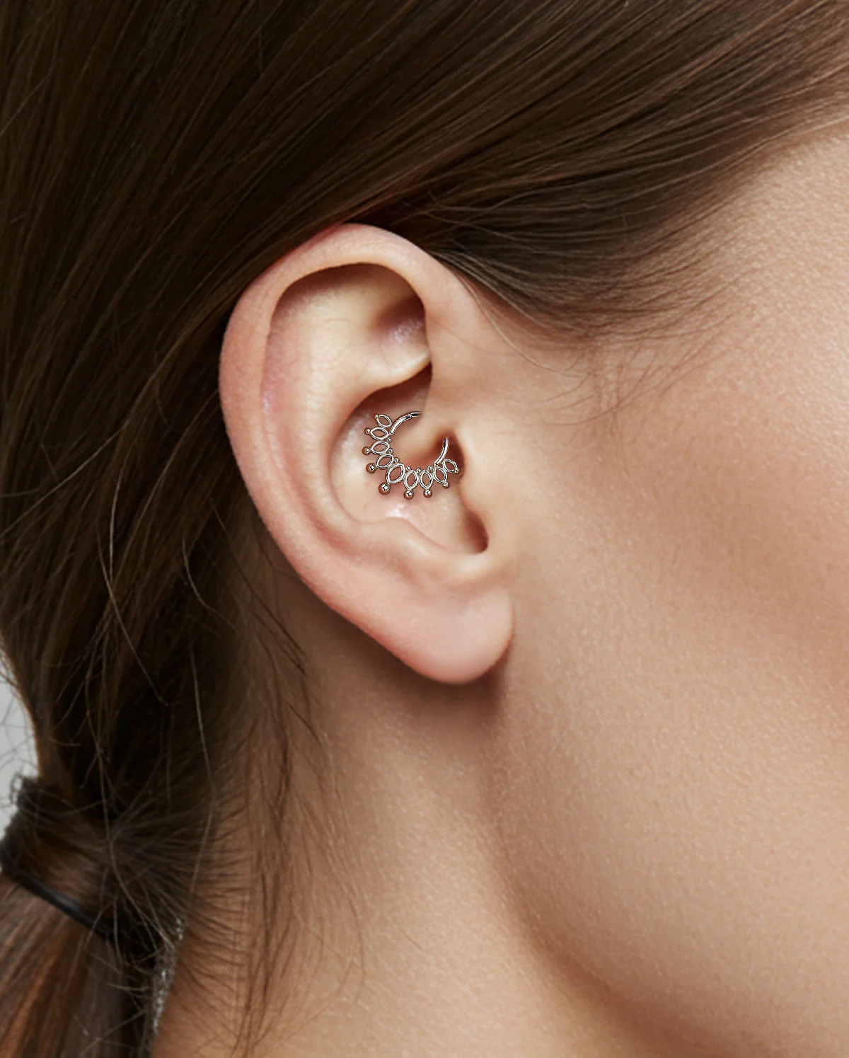 Floral Beaded Segment Septum Ring - Image 3