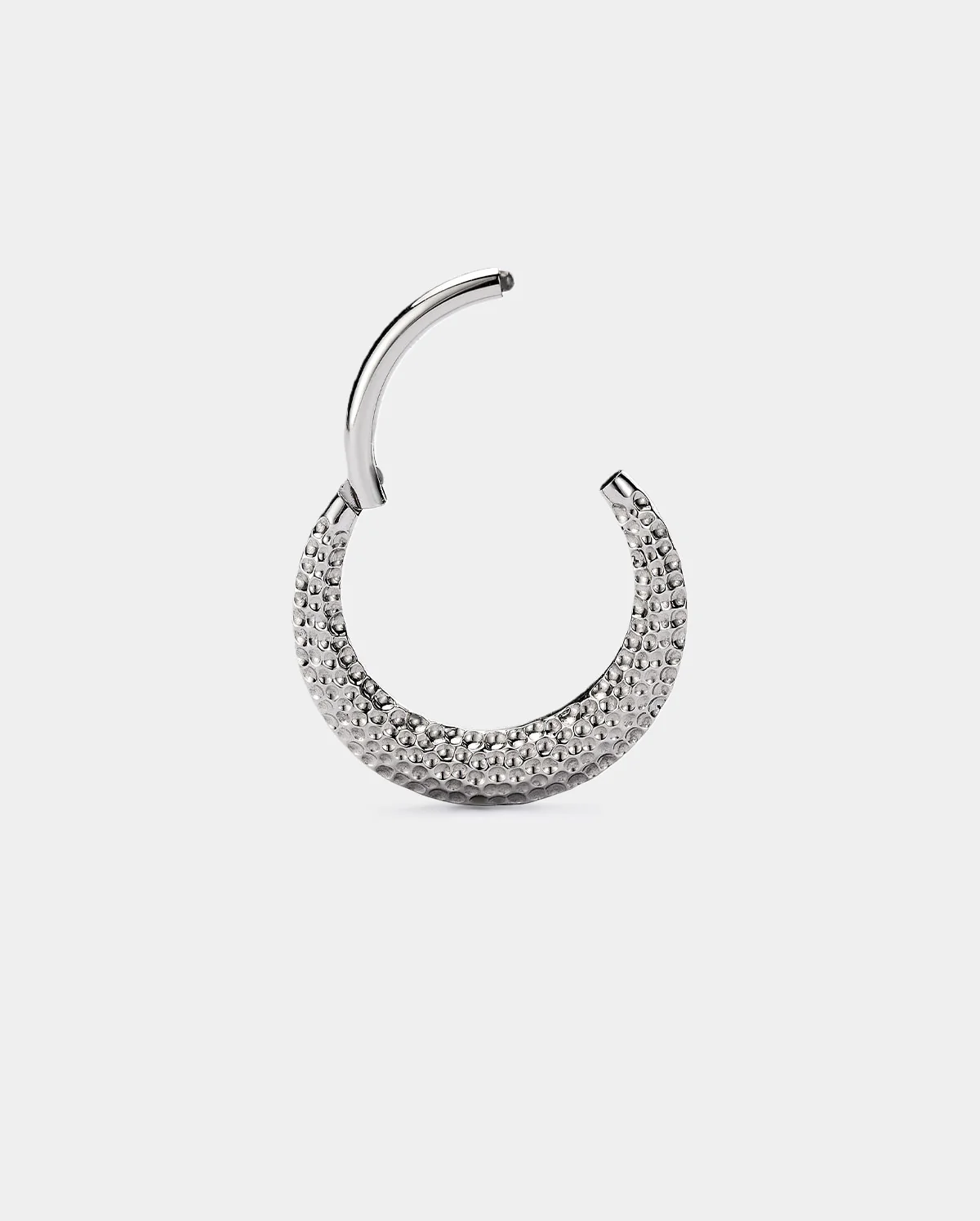 Hammered Texture Thick Seamless Septum Ring - Image 4