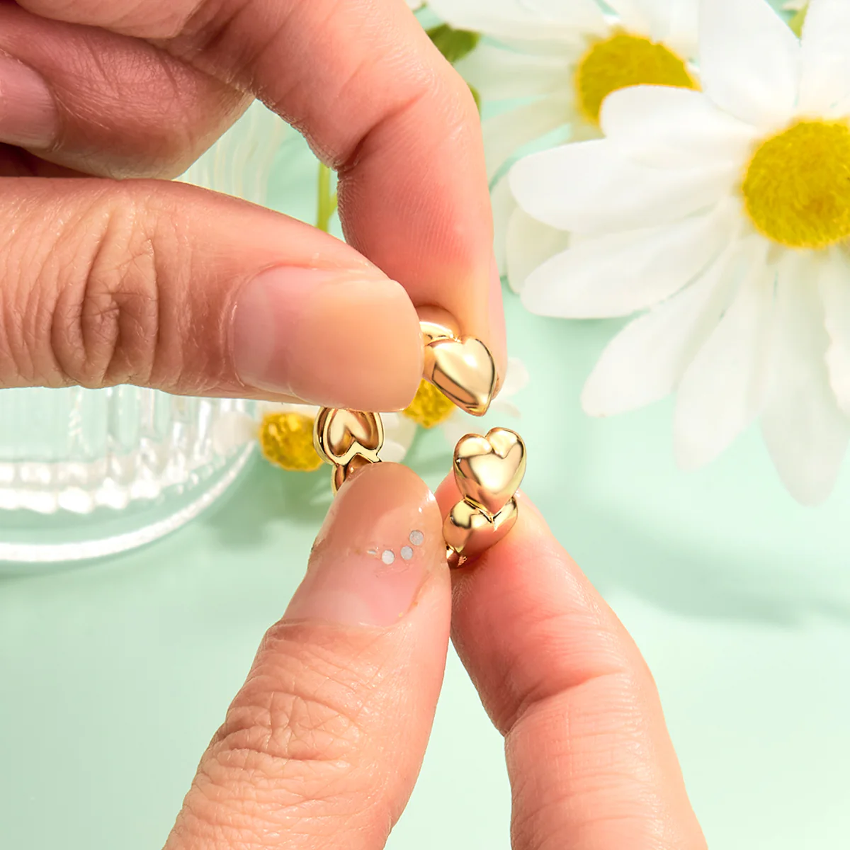 Chubby Heart Adjustable Open Ring - Image 4