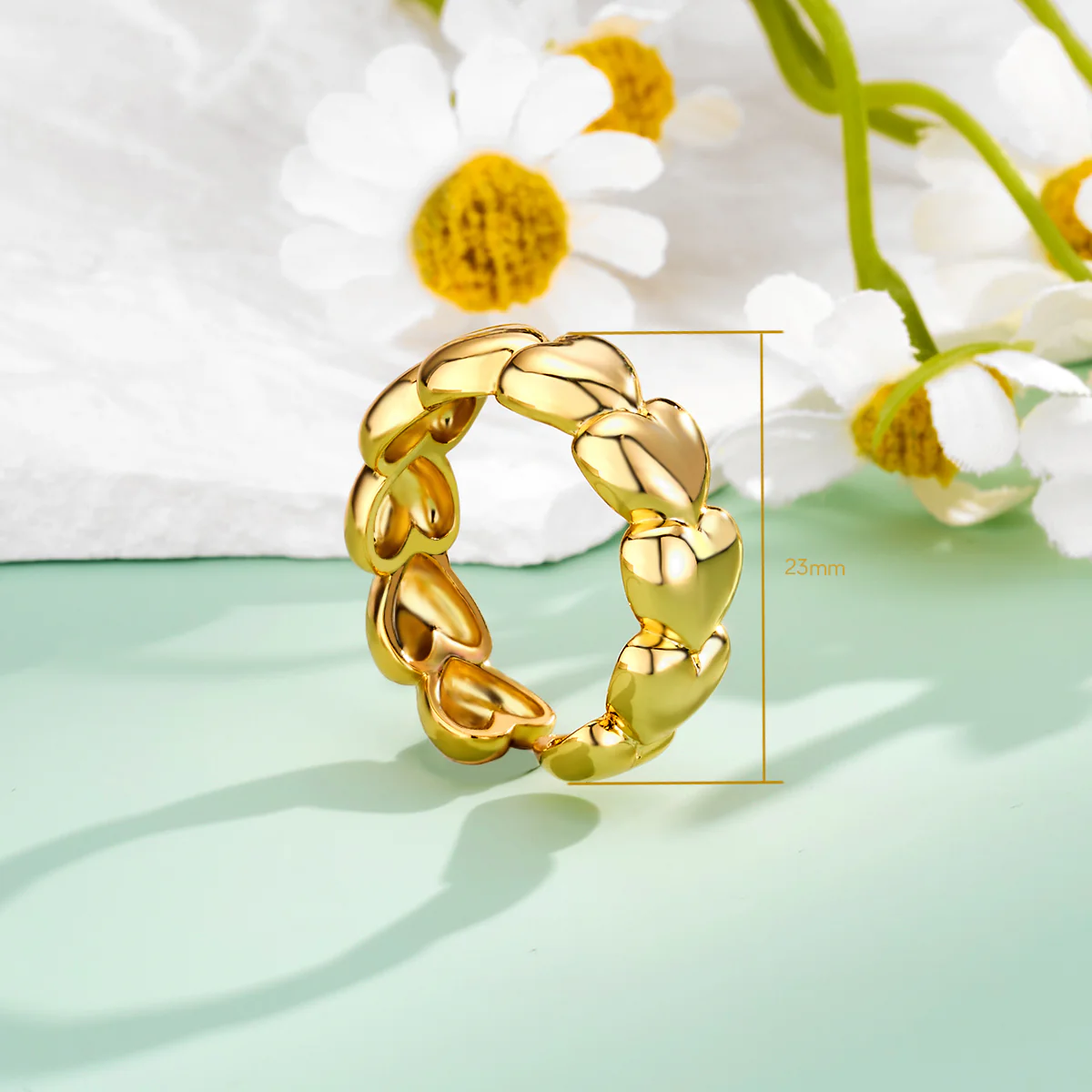 Chubby Heart Adjustable Open Ring - Image 5