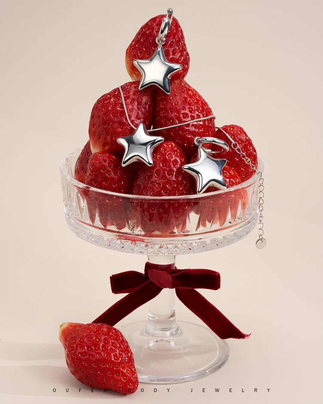 Bubble Star Water Safe Stainless Steel Hoop Earrings - Image 4