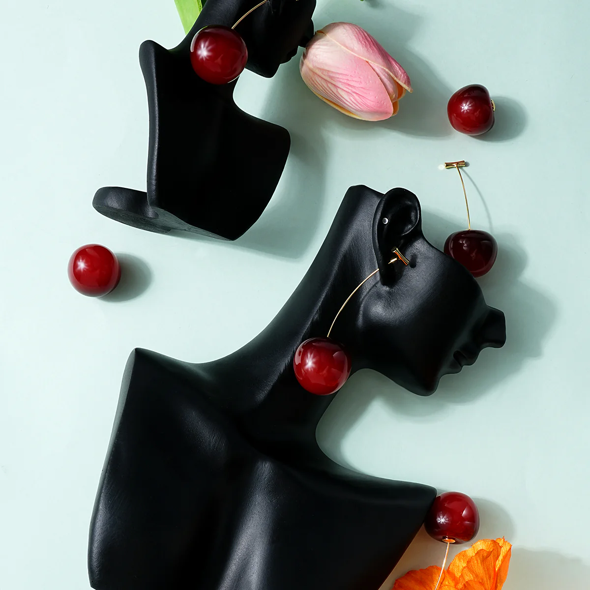 Cherry Threadless Push-In Drop Earring - Image 3