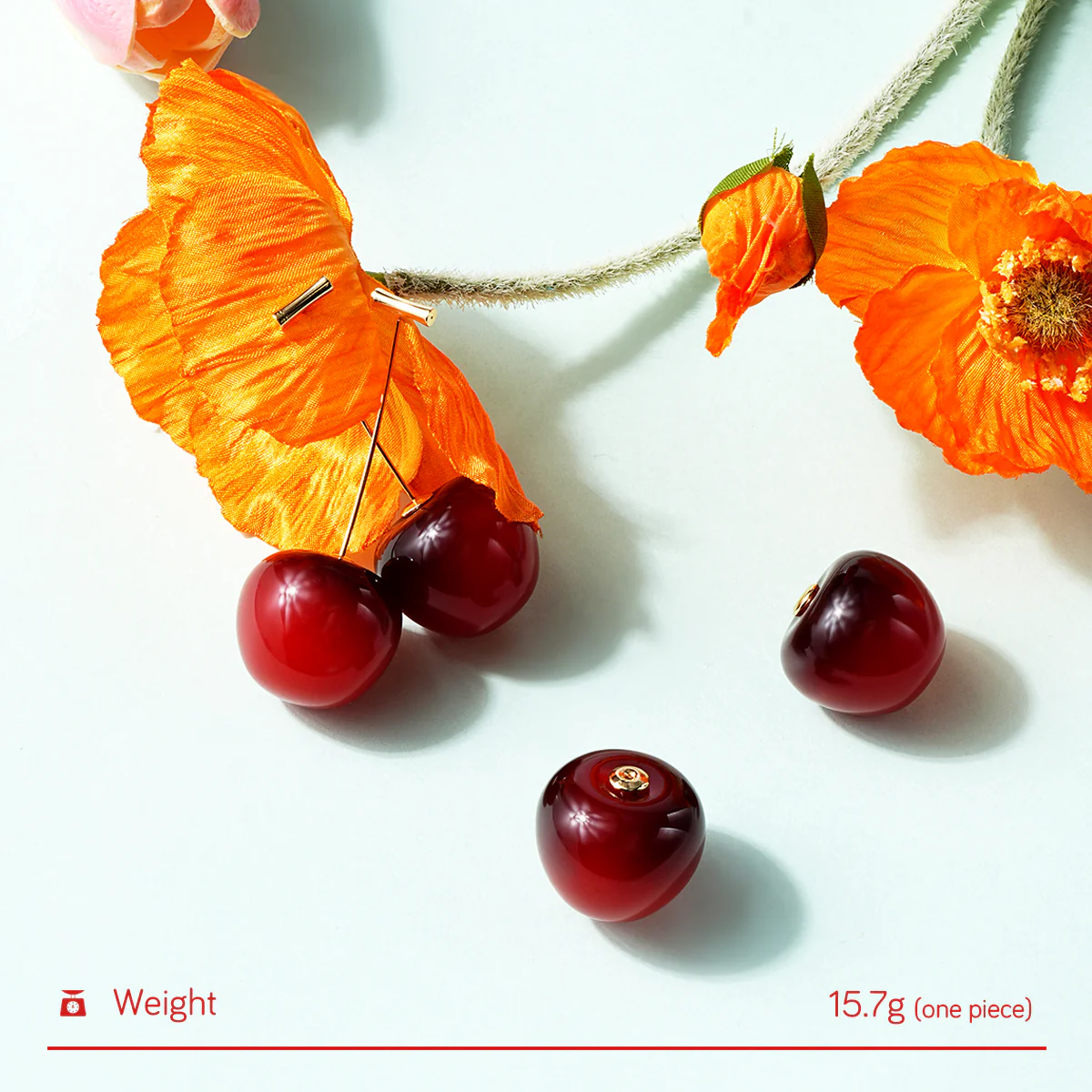 Cherry Threadless Push-In Drop Earring - Image 4